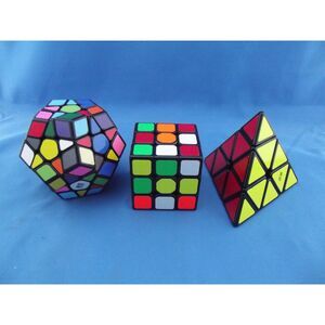 QiYi Megaminx Speedcube Pyramid 3-pack Brain Teaser Twisty Puzzle - Used